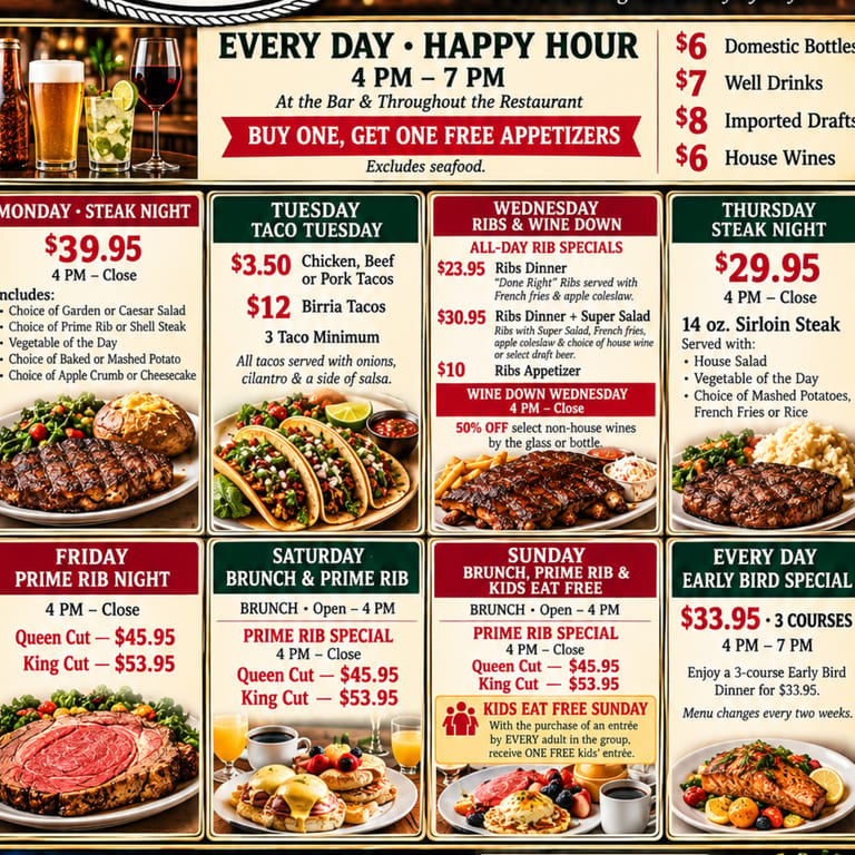 Weekly Specials & Events